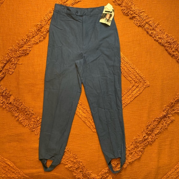Vintage High Rise Navy Blue Soft Stirrup Pant - Picture 3 of 7